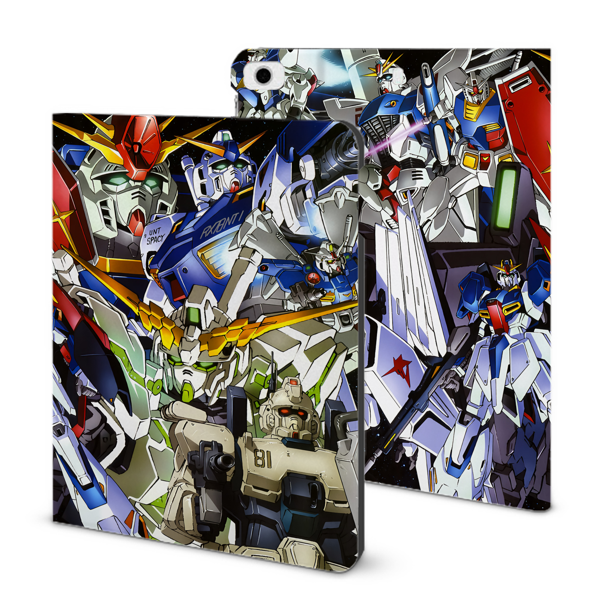 （画像用） 機動戦士ガンダム Mobile Suit Gundam IPad ケース ブック型 PUレザー TPU 耐衝撃 軽量 薄型 ペン収納なし 全面保護 IPad 各モデル対応